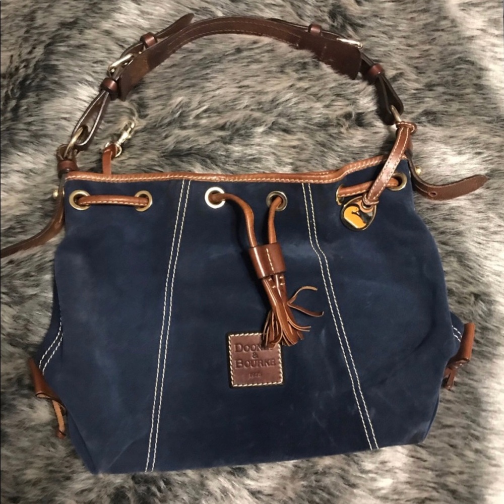 Dooney & Bourke Blue Suede Drawstring